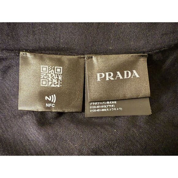 Prada Mens Black Virgin Wool Crewneck Sweater Size 48 - Picture 4 of 11